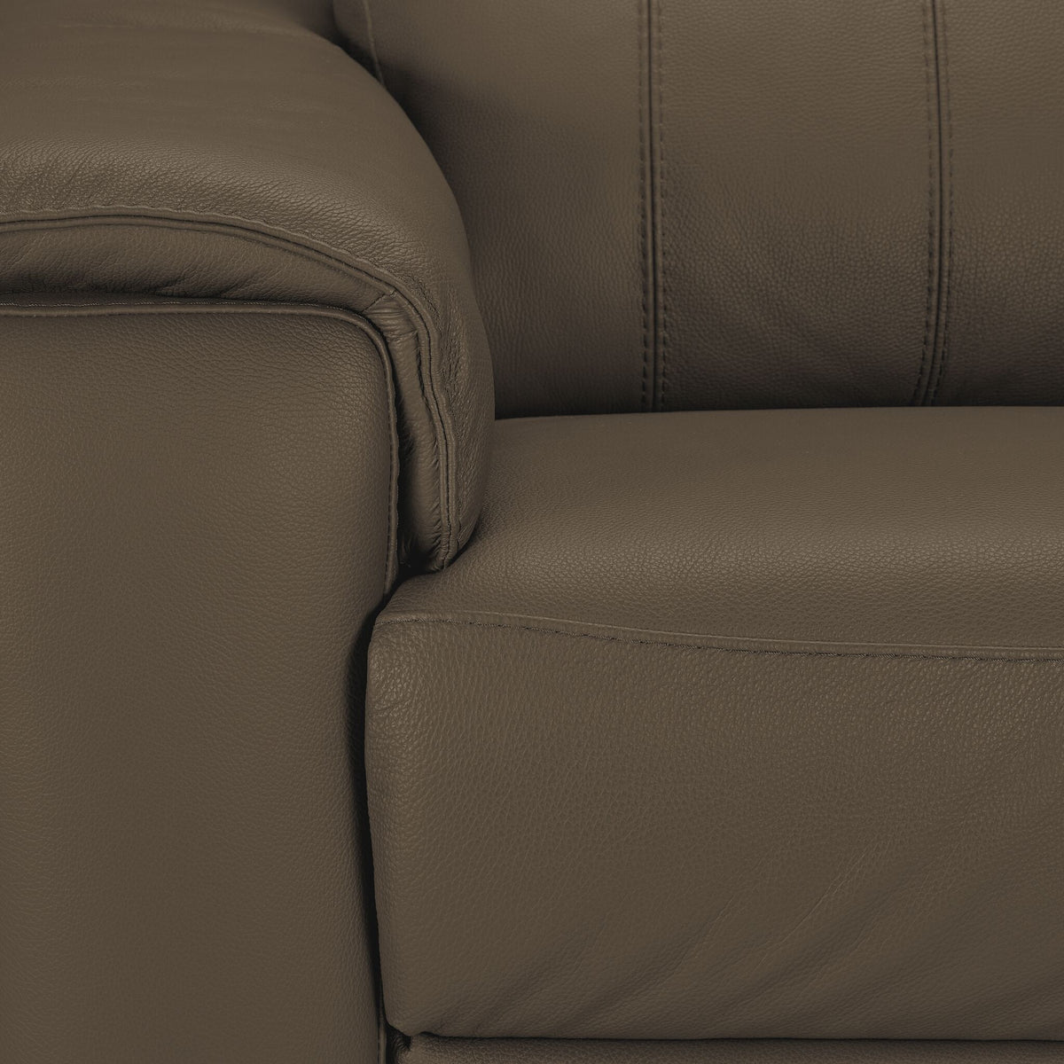 Orlando-Ray Leather Sofa - Taupe