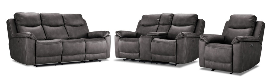 Santa Fe Power Reclining Sofa, Loveseat and Chair Set - Graphite