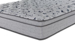 Close-up of the Euro top quilting, textured grey sides and contrasting edge trim