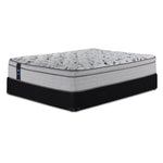 Sealy Comfort Series 2 Full medium mattress on a black boxspring with quilted grey Euro top