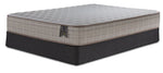 Origins by Serta Tradition Twin XL firm mattress on a charcoal boxspring with white quilted tight top