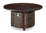 Solstice 2-Piece Outdoor Round Fire Table - Antique Brown