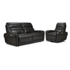 Theo Leather Dual Power Reclining Sofa and Rocker Recliner Set - Charcoal