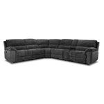 Vandelay 6-Piece Dual Power Reclining Sectional with Console and Reclining Armless Chair - Grey