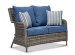 Veranda 4-Piece Outdoor Conversation Set - Grey, Blue