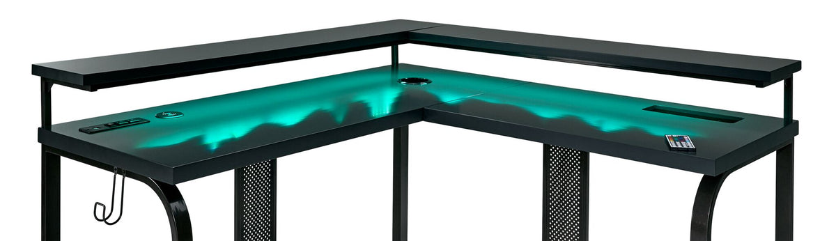 Zander II L-Shaped Gaming Computer Desk - Grey