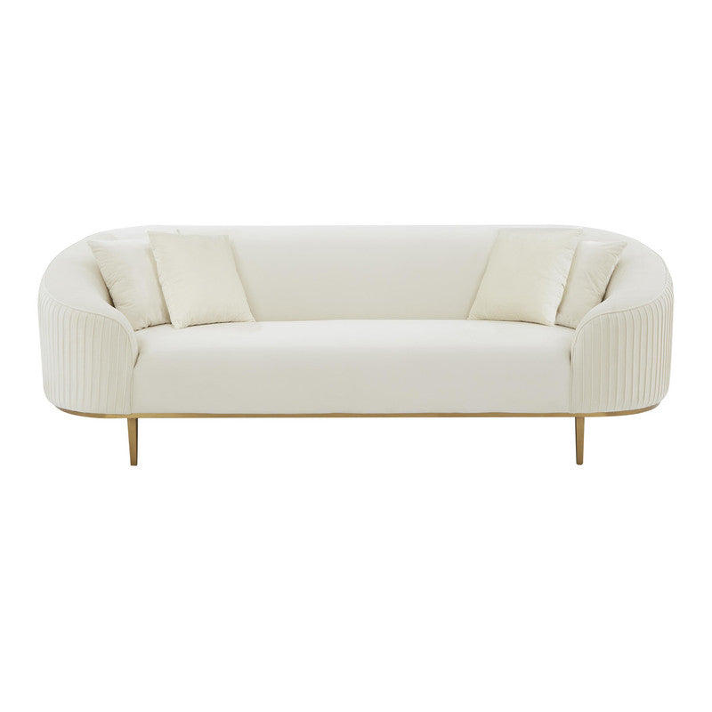 Turni Velvet Sofa - Cream