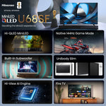 Hisense 75" QLED Mini-LED AI TV 144Hz - Fire TV - 75U68SF--