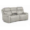 Velocity 3 - Piece Leather Power Reclining Home Theatre Seating with 1 Wedge Console - Light Grey