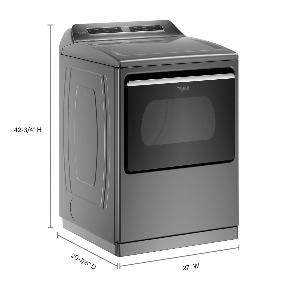 Whirlpool Chrome Shadow Gas Dryer (7.40 Cu Ft) - WGD8127LC