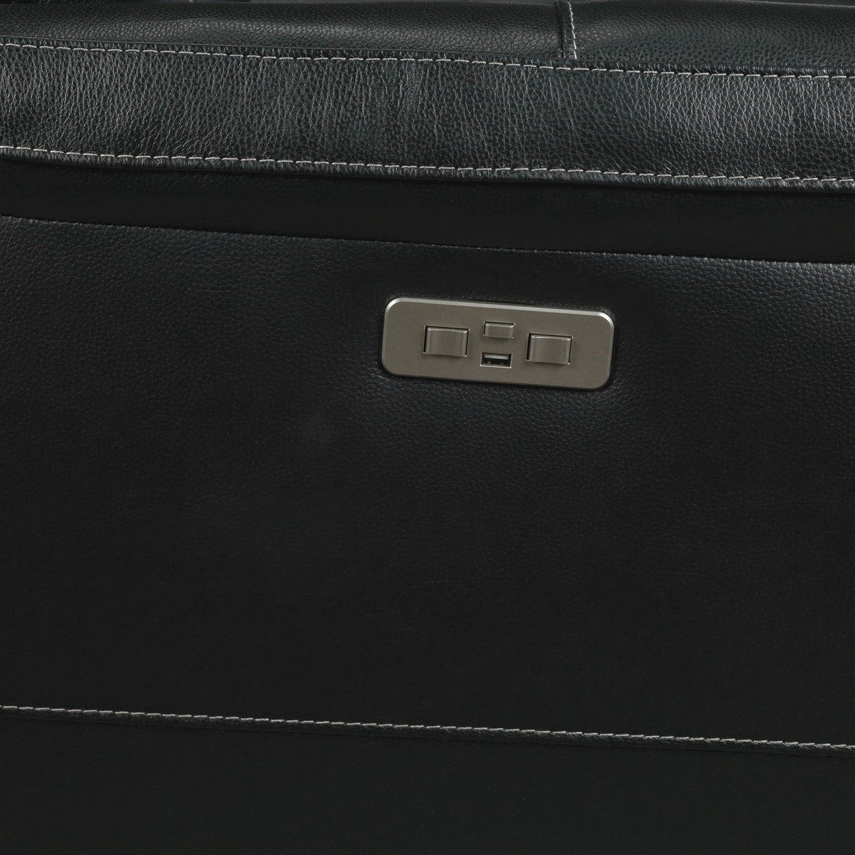 Stallion Leather Dual Power Reclining Sofa - Midnight Black