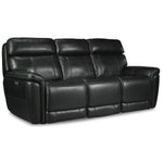 Stallion Leather Dual Power Reclining Sofa - Midnight Black