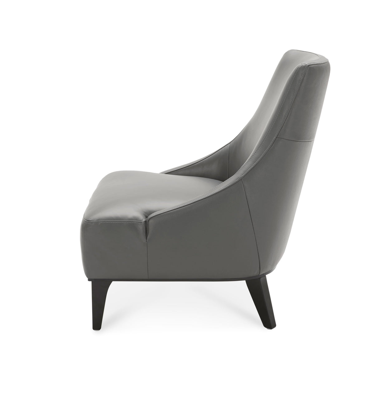 Marquise Leather Slipper Chair - Light Grey