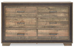 Orlando 6-Drawer Dresser - Weathered Brown