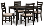 Hartford 5-Piece Dining Set - Dark Brown