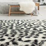 Kathy Leopard Print Area Rug - 5' X 8' - Grey/Black