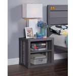 Konto Industrial Nightstand / End Table - Gunmetal Grey