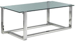 Sidney Coffee Table and Two End Tables - Stainless Steel and Glass