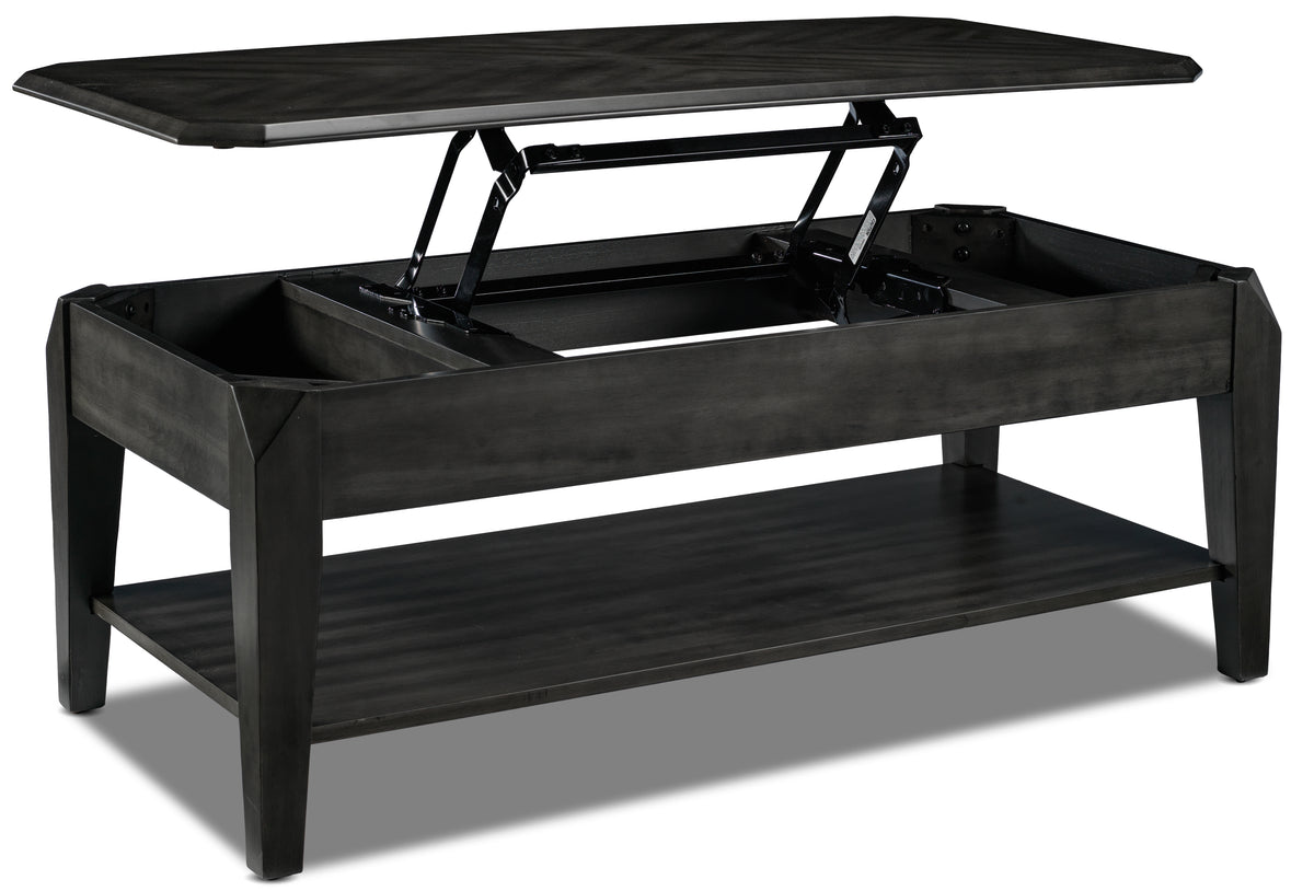 Lennox 47" Lift-Top Coffee Table - Dark Grey