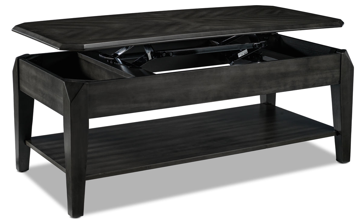 Lennox 47" Lift-Top Coffee Table - Dark Grey