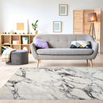 Mirza Marble Profile Area Rug - 8' X 11' - Cream/Grey