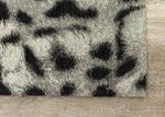 Kathy Leopard Print Area Rug - 5' X 8' - Grey/Black