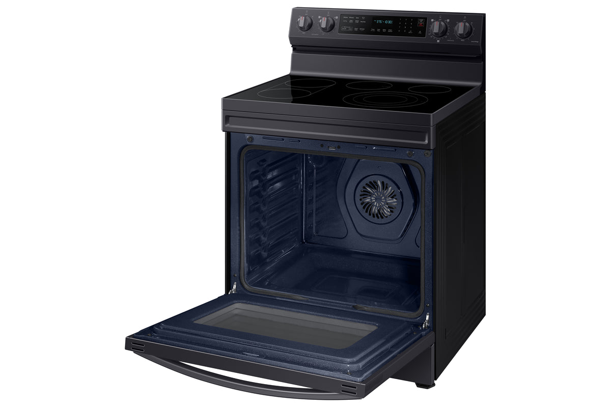 Samsung Black Stainless Steel Freestanding Electric True Convection Range with Air Fry and Wi-Fi (6.3 Cu.Ft) - NE63A6711SG/AC
