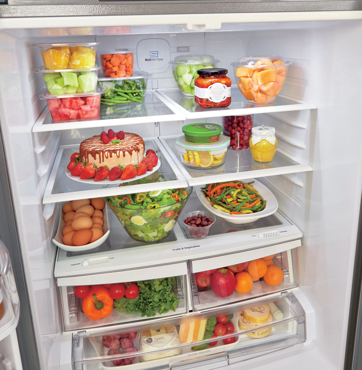 LG 30" 22 Cu. Ft. Smudge Resistant Stainless Steel French Door Refrigerator with Water dispenser - LRFWS2200S