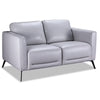 Aston Leather Loveseat - Light Grey