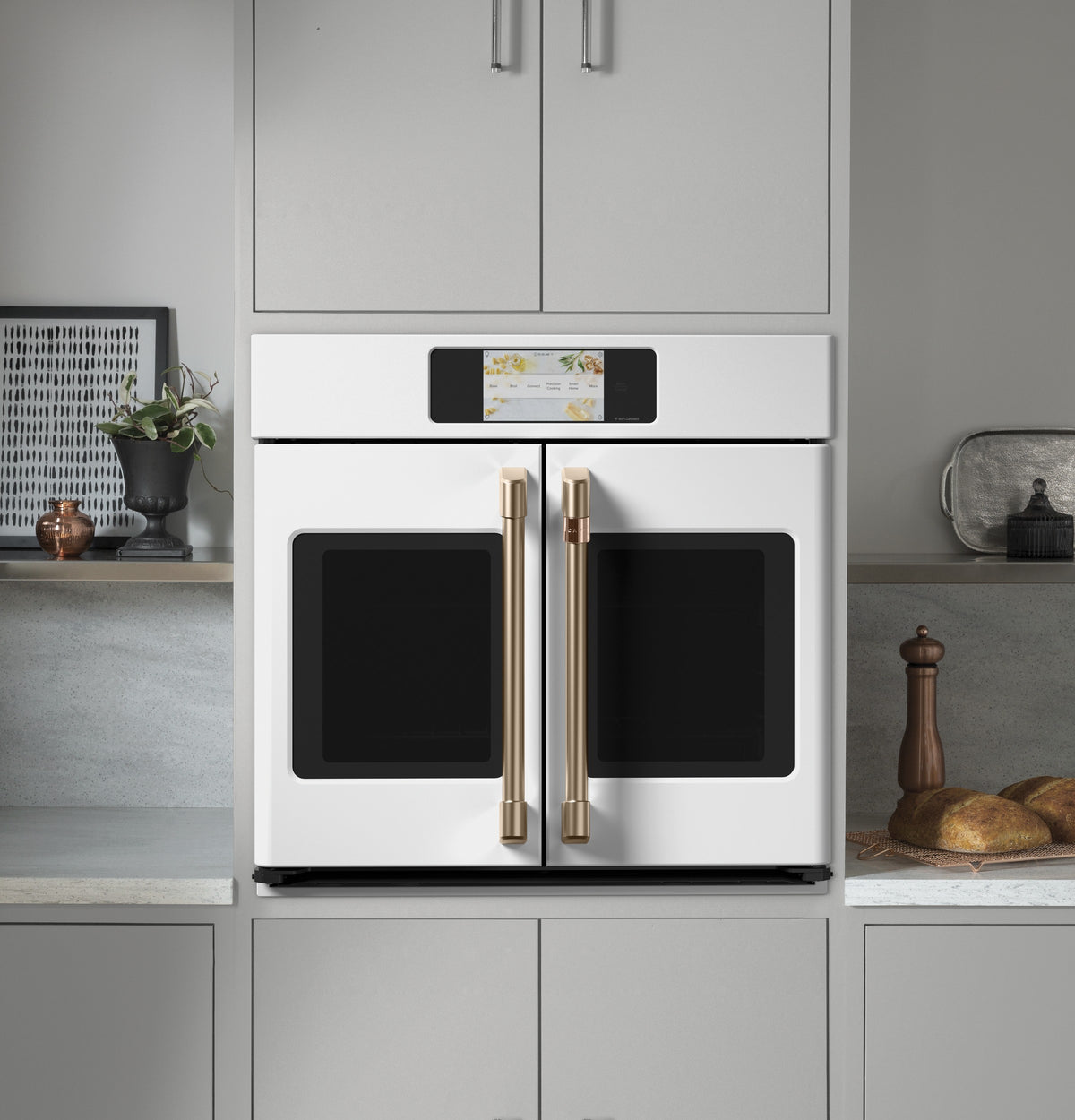 Café Matte White 30" Built-In French-Door Single Convection Wall Oven (5.0 Cu.Ft) - CTS90FP4NW2