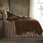 Sierpnia Silk Look Velvet Queen Quilt - Copper Brown