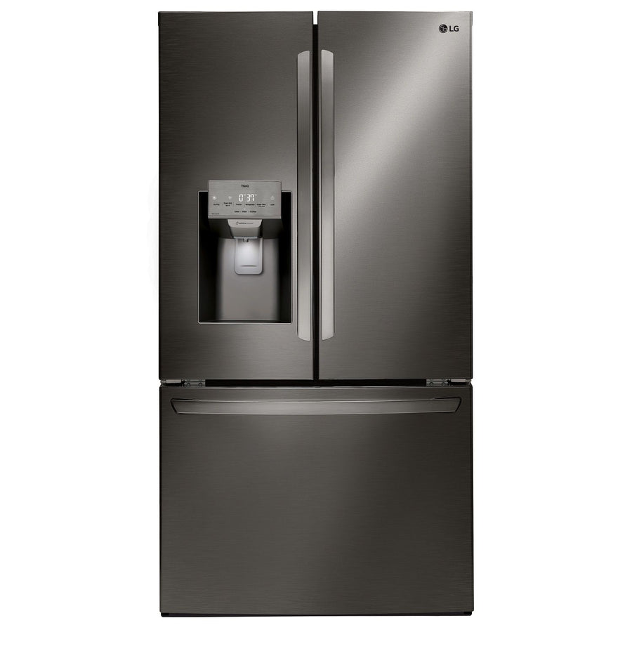 LG 36" 28 Cu. Ft. Smudge Resistant Black Stainless Steel French Door Refrigerator with Ice & Water Dispenser - LRFS28XBD