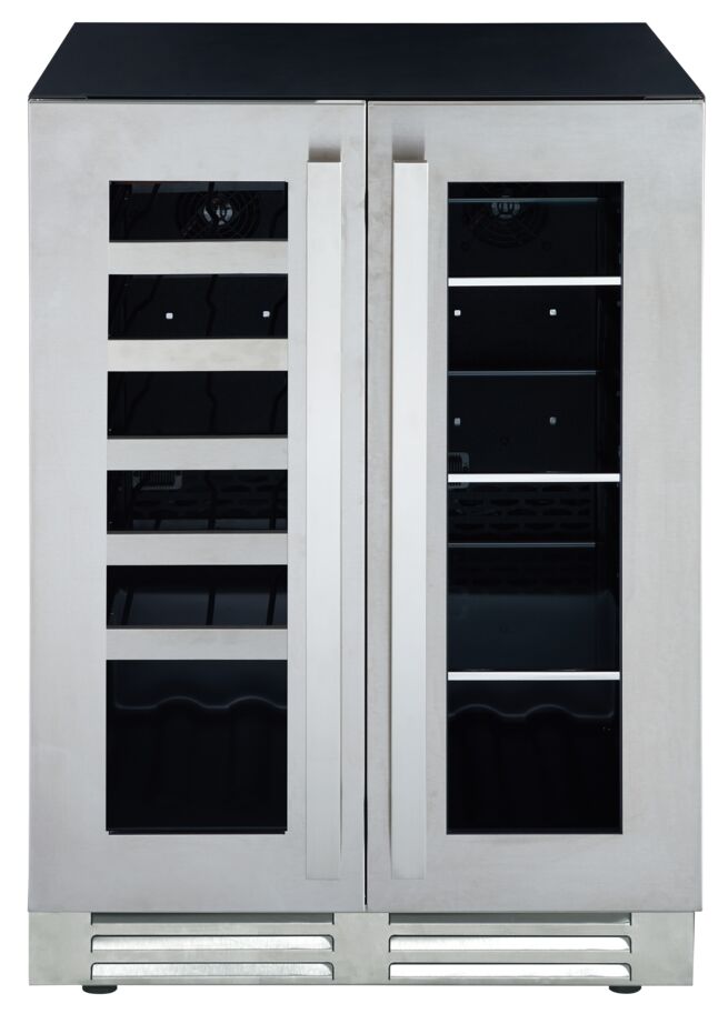 Marathon 24" Stainless Steel French Door Dual Zone Beverage Cooler (5.0 cu. ft.) - MBWC56-FDSS-1