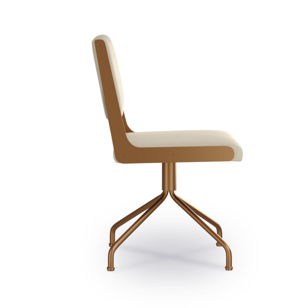 Renee Swivel Side Chair - Champagne Gold, Castillo Cream