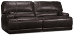 Dearborn Leather Power Reclining Sofa and Reclining Loveseat w/ Console Set - Blackberry